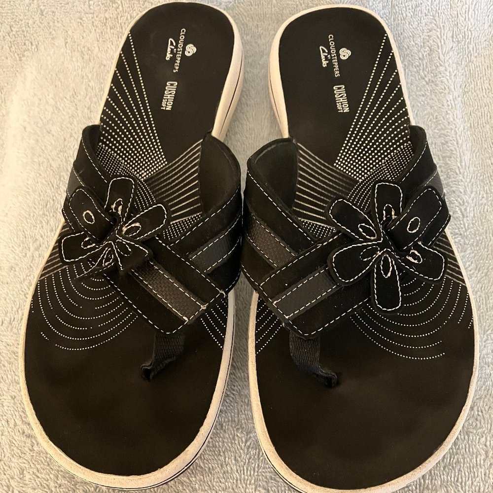 Clark's Brinkley Cloudsteppers Sandals - Black - Size 10M